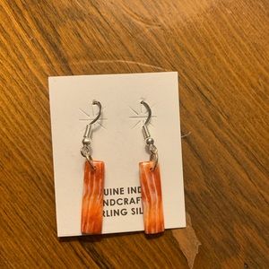 Beautiful marble, and coloring. Native American, authentic earrings.